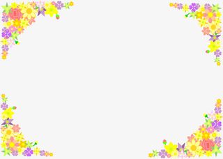 黄色美丽花朵框架免抠