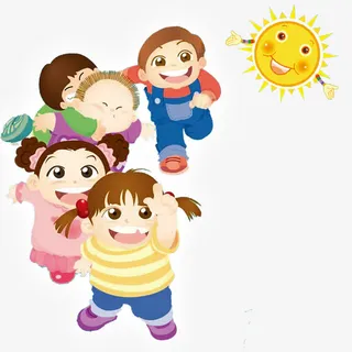 做游戏的小孩免抠