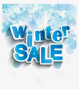 冬季雪花sale促销标签免抠