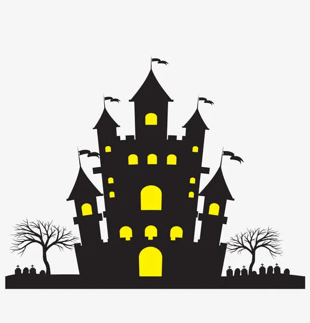 创意万圣夜古堡矢量素材免抠