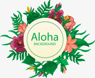 绿色花丛标题框免抠