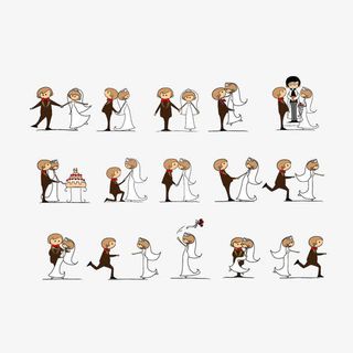 矢量卡通婚礼人物免抠