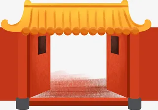 新年红色门框免抠