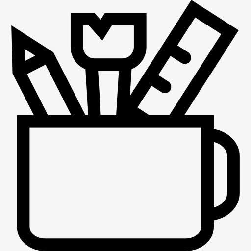办公用具在一杯图标免抠