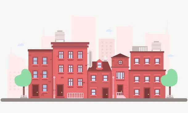 住宅小区建筑免抠