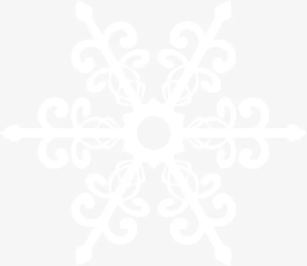 白色线条雪花免抠