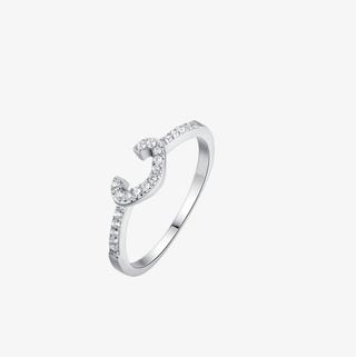 新款时尚S925缺口纯银钻戒免抠