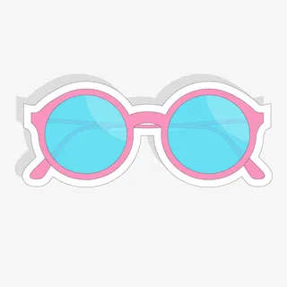 卡通创意墨镜标签免抠