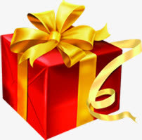 红色礼盒元旦大礼免抠