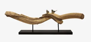 木头与鸟装饰摆件免抠