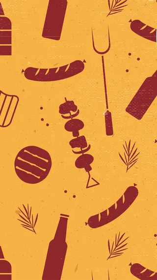 烧烤元素的老式背景素材高清