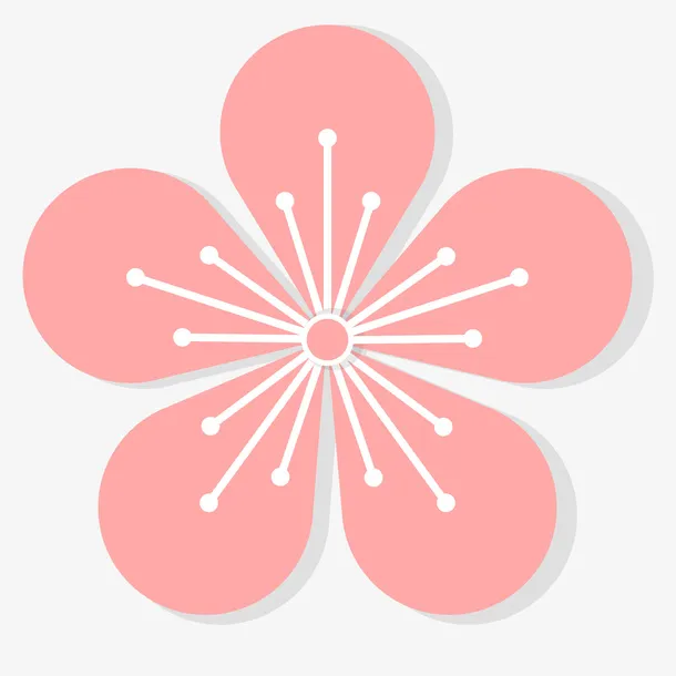 手绘卡通桃花花瓣矢量图形免抠