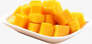 芒果丁 一盘芒果免抠
