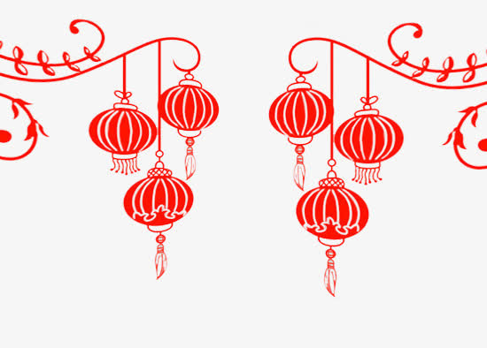 红色喜庆灯笼免抠