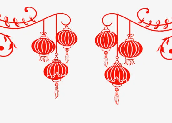 红色喜庆灯笼免抠