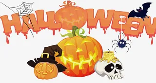 万圣节卡通标题免抠
