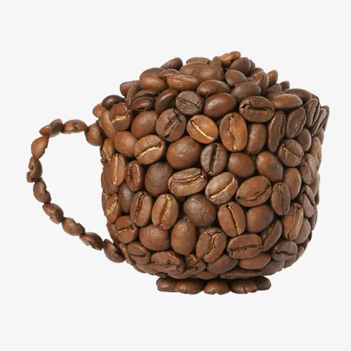 棕色质感装饰咖啡豆设计图免抠