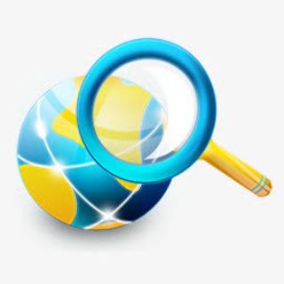 放大镜蓝色可爱电脑桌面PNG图标免抠