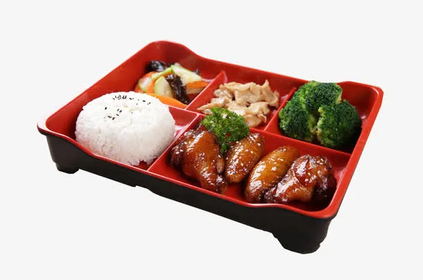 鸡翅便当盒饭免抠
