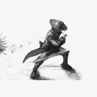 中国风水墨剑客免抠