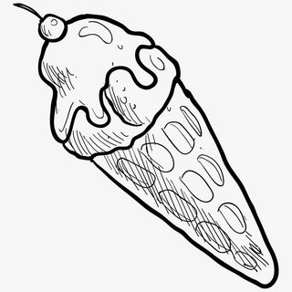 手绘简笔画冰激凌免抠