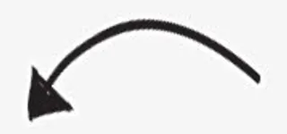 卡通手绘弯曲箭头免抠