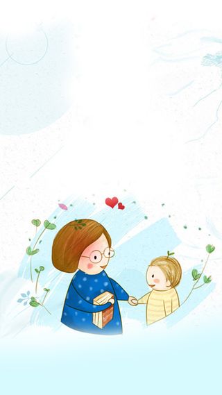 简约蓝色小清新教师节H5背景素材高清