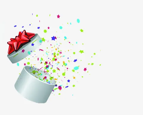 高清活动海报礼盒纸屑免抠