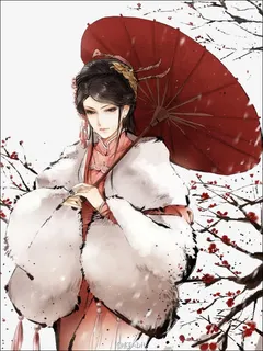 撑伞的少女免抠