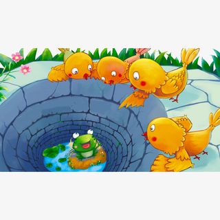 卡通插画井底之蛙免抠