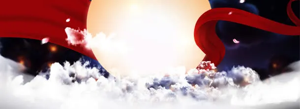 中秋节的红色海报免抠