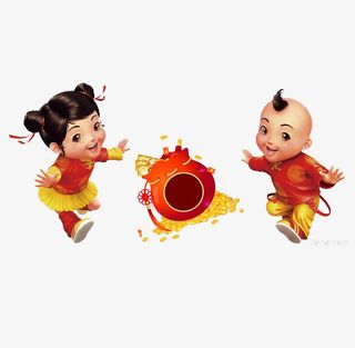 新年娃娃福袋免抠