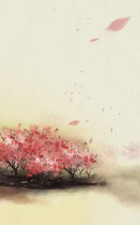 唯美中国风桃花林小说封面海报背景psd高清