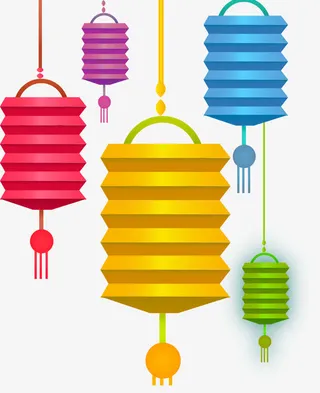 矢量节庆彩灯免抠