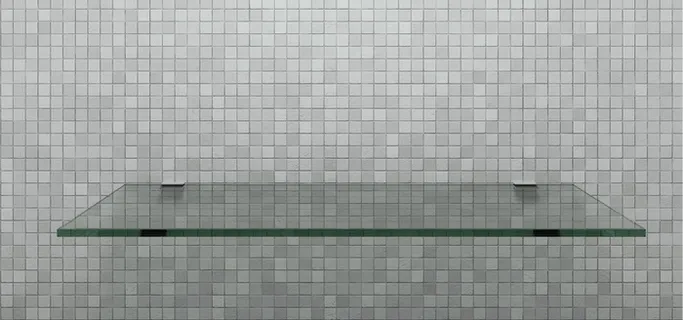 在墙壁上的玻璃置物架高清