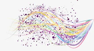 紫色小圆点点缀的彩色线免抠