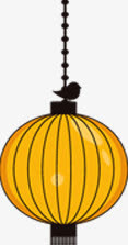 手绘国庆黄色灯笼免抠