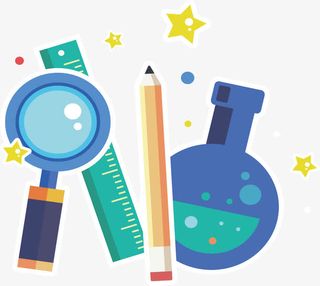 放大镜烧瓶海报免抠