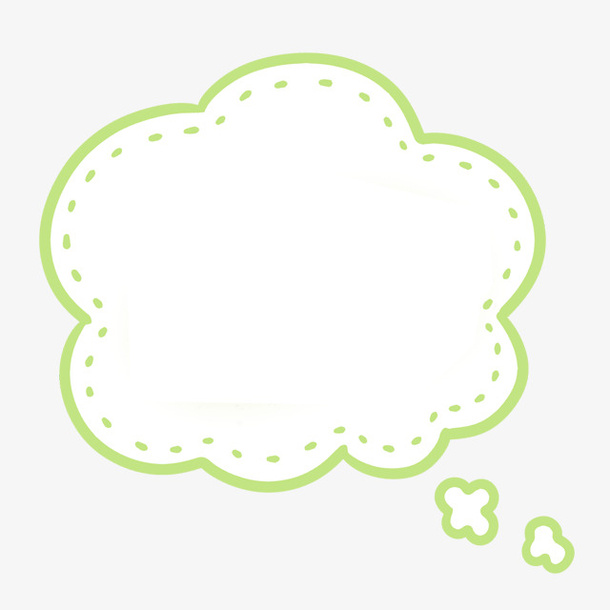 绿色可爱卡通对话框免抠