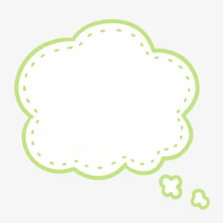 绿色可爱卡通对话框免抠