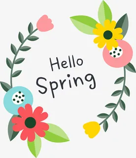 春天到来花卉标签免抠 春天到来花卉标签免抠