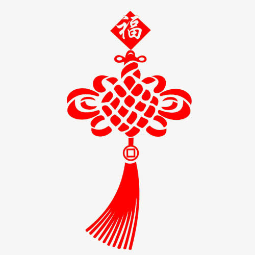抽象中国结画免抠