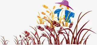 卡通枯草稻草人矢量图免抠