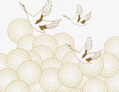 中国风祥云飞鹤素材免抠