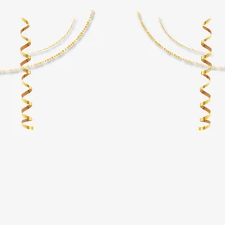 金色漂浮装饰彩带免抠