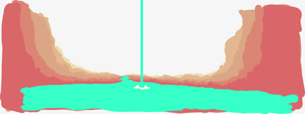 卡通蓝色湖水景物免抠