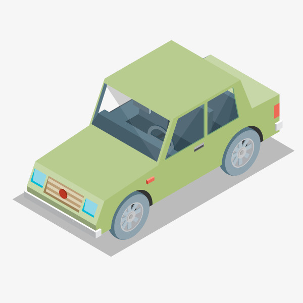 卡通大气3d立体汽车模型展览装免抠