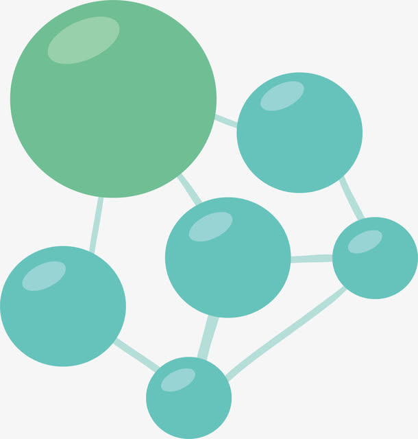 绿色五边形分子结构免抠