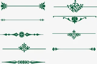 绿色欧式分隔栏免抠