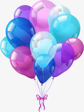 儿童节梦幻多彩气球免抠